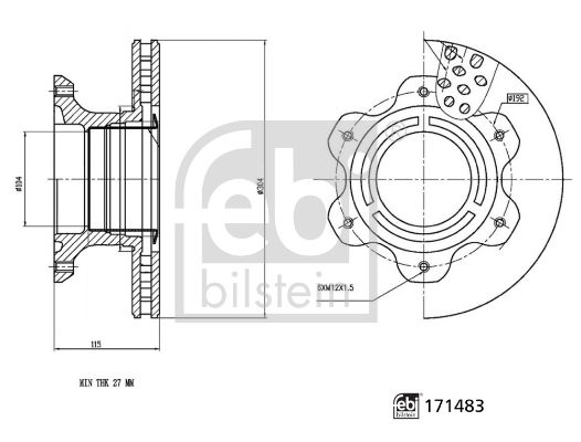 FEBI BILSTEIN Тормозной диск 171483